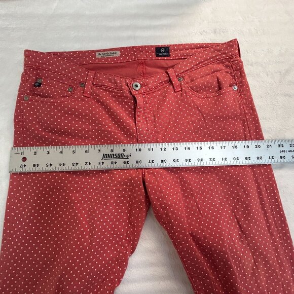 AG Adriano Goldschmied Womens The Stevie Ankle Slim Straight Leg Pants 32R Red - Picture 8 of 11
